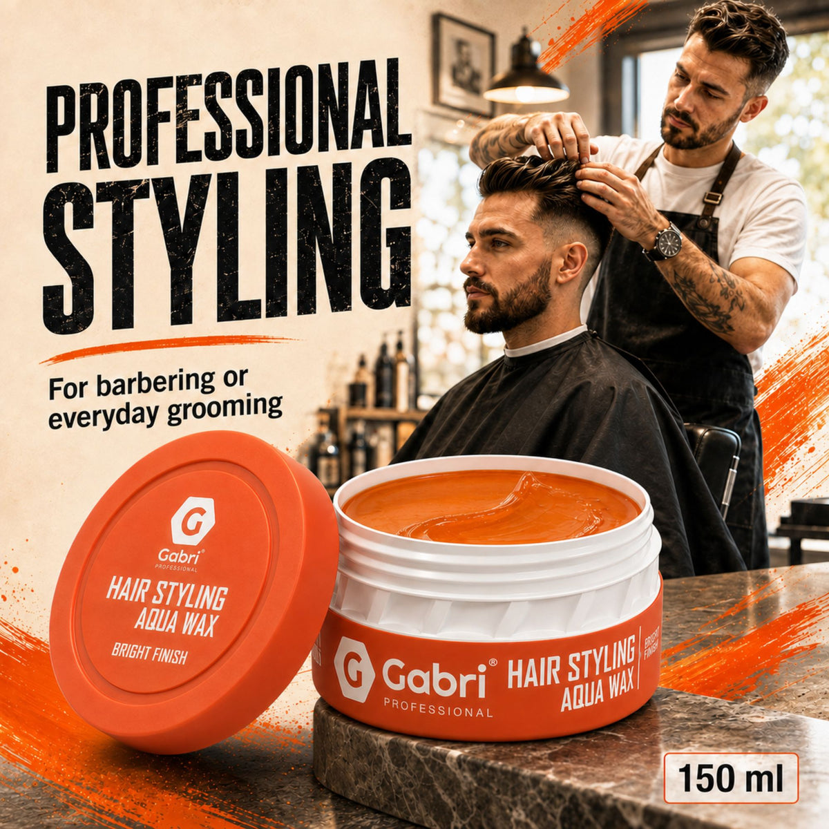Gabri Professional Hair Styling Aqua Wax Bright Finish 150ml