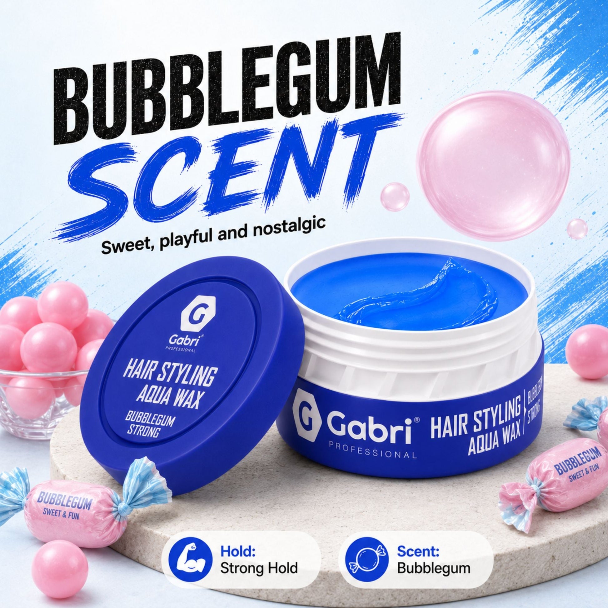 Gabri Professional Hair Styling Aqua Wax Bubblegum Strong 150ml