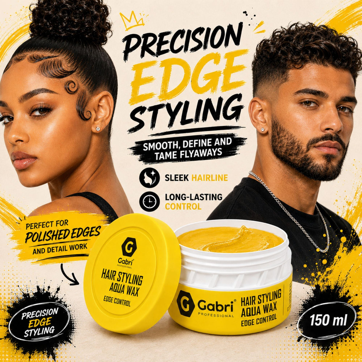Gabri Professional Hair Styling Aqua Wax Edge Control 150ml