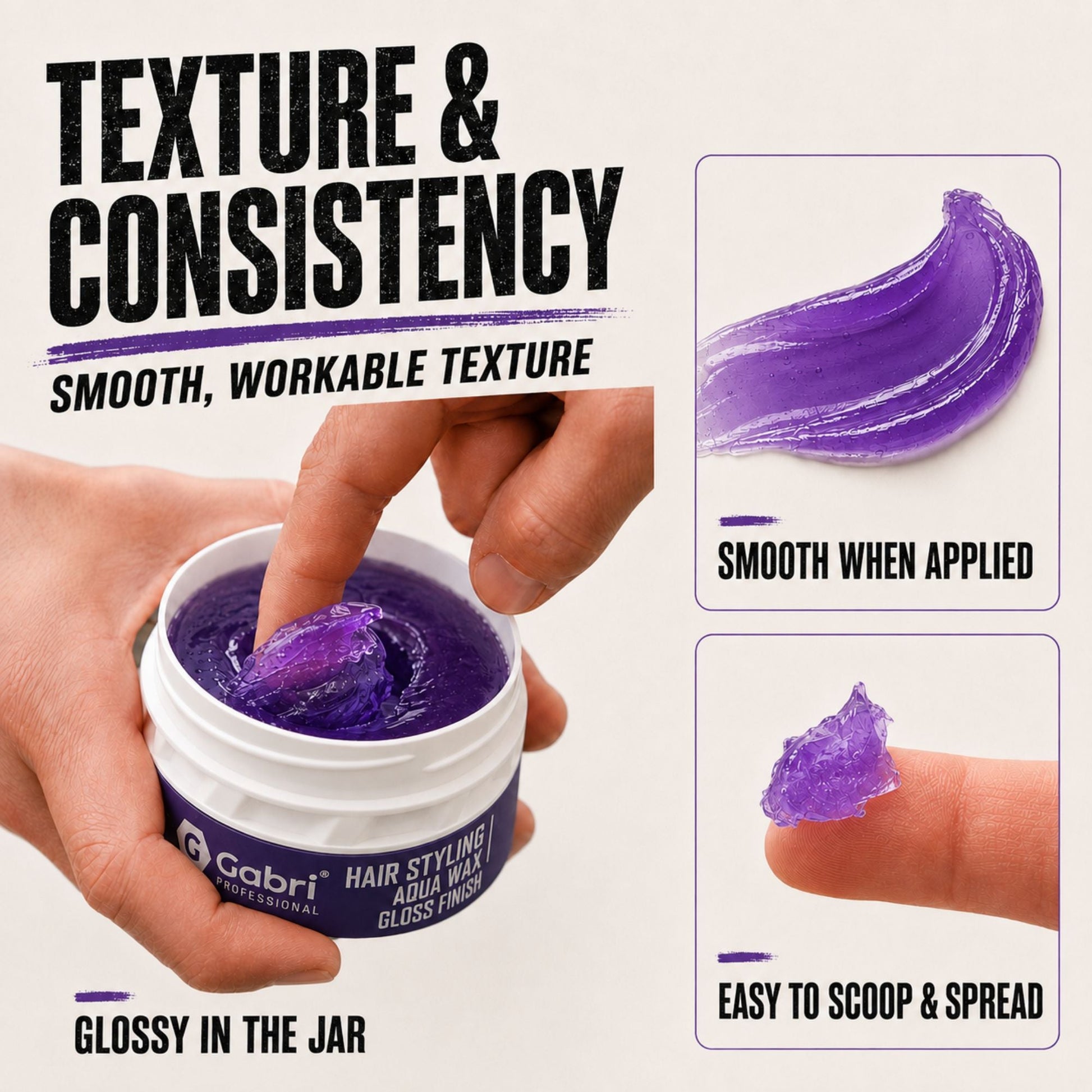 Gabri Professional Hair Styling Aqua Wax Gloss Finish 150ml