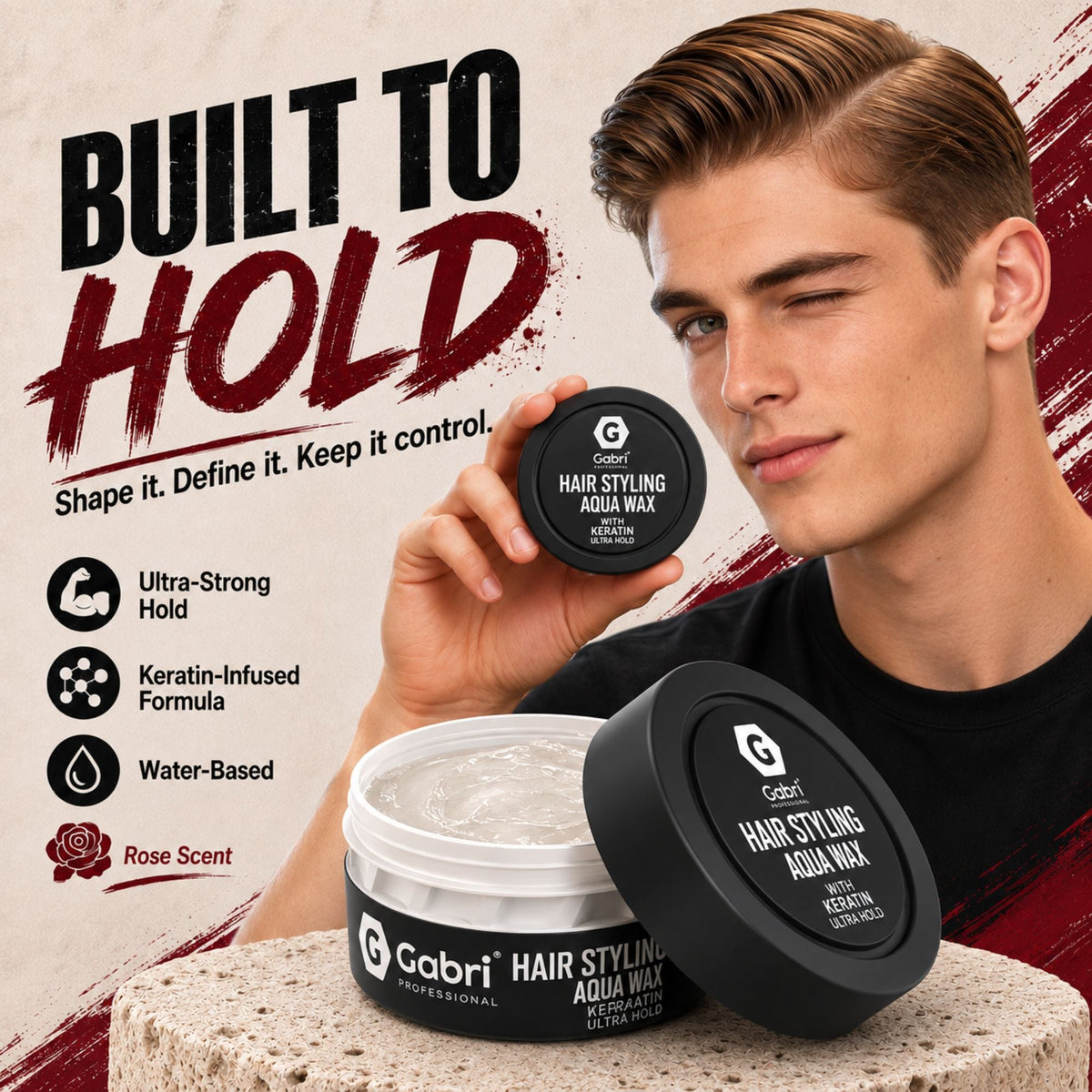 Gabri Professional Hair Styling Aqua Wax Keratin Ultra Hold 150ml