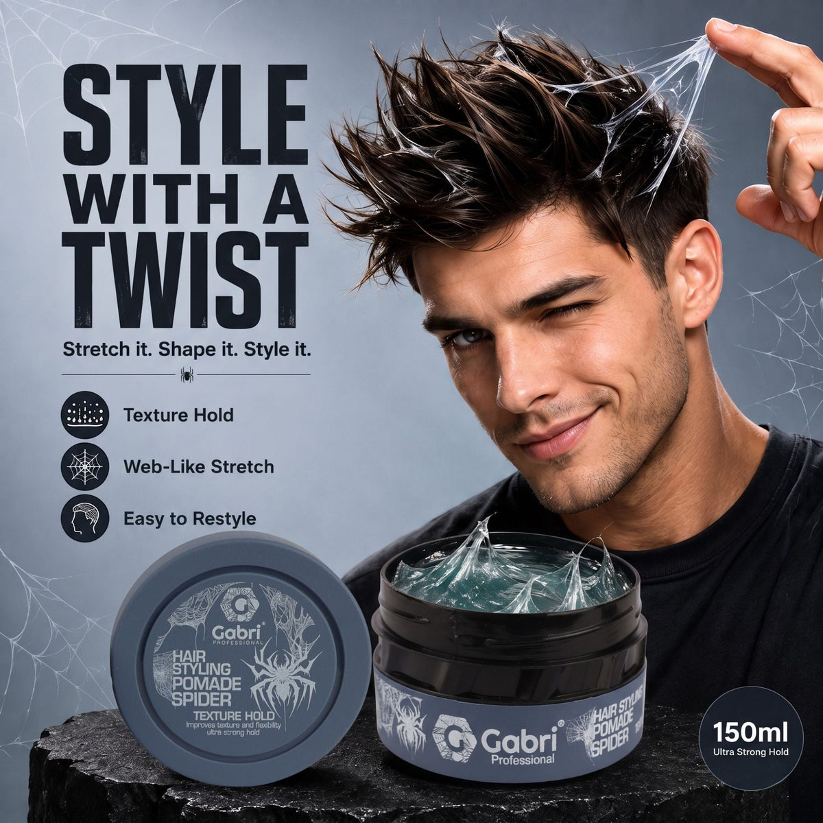 Gabri Professional Hair Styling Pomade Spider Wax 150ml