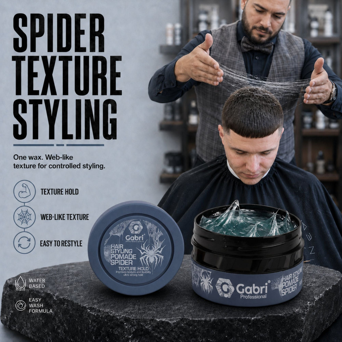 Gabri Professional Hair Styling Pomade Spider Wax 150ml