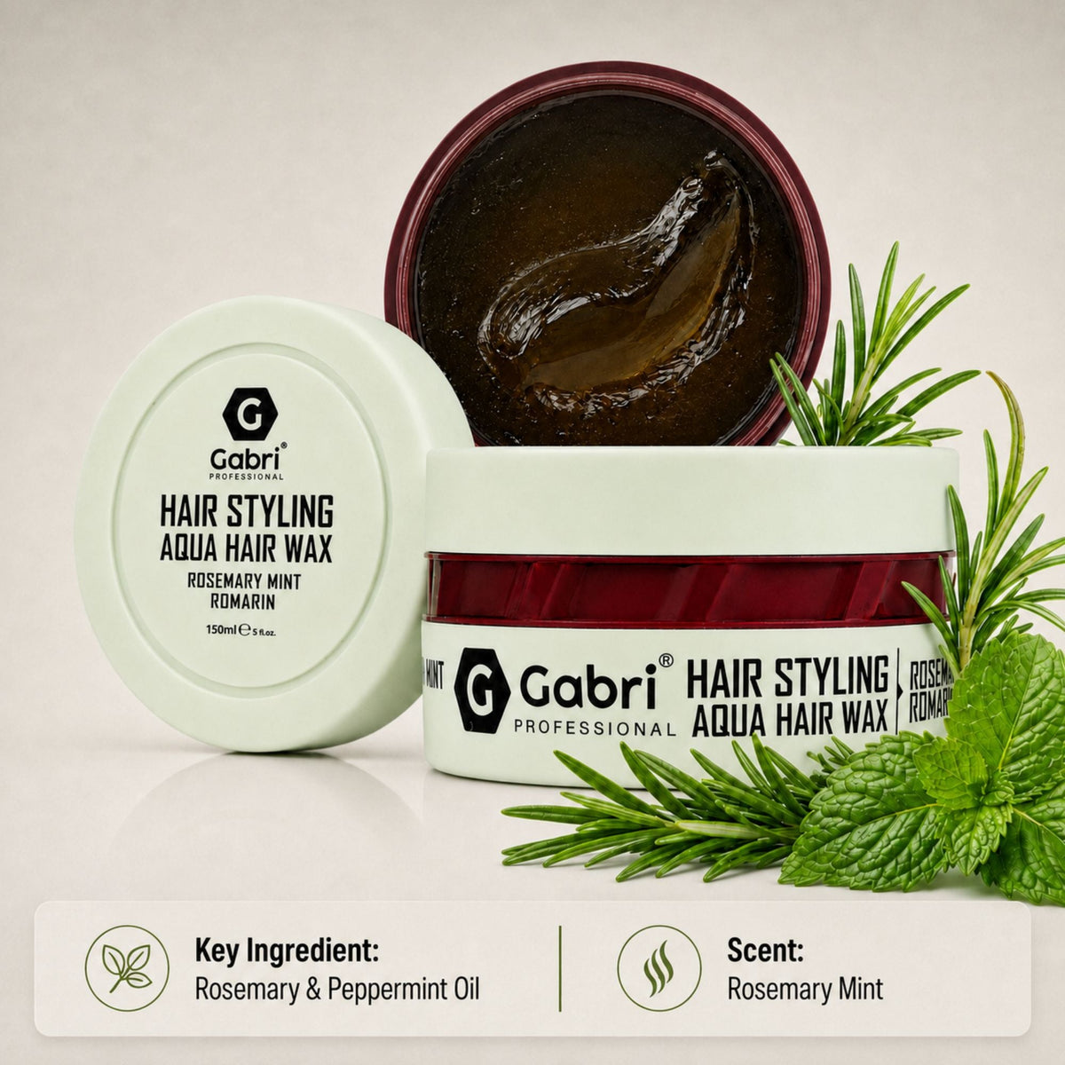 Gabri Professional Hair Styling Aqua Wax Rosemary Mint 150ml